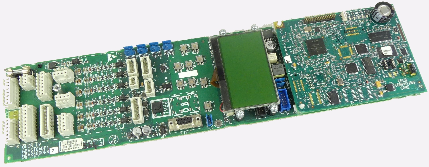 Carte manoeuvre GECB_LV avec carte GECB_V2 computing core